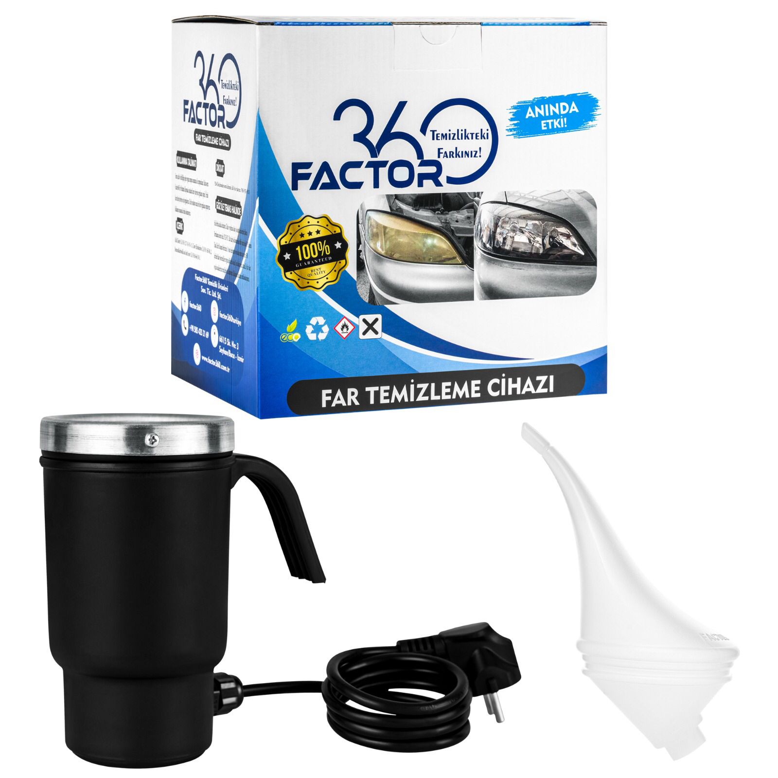 Factor 360 - Far Temizleme Cihazı Plastik Siyah