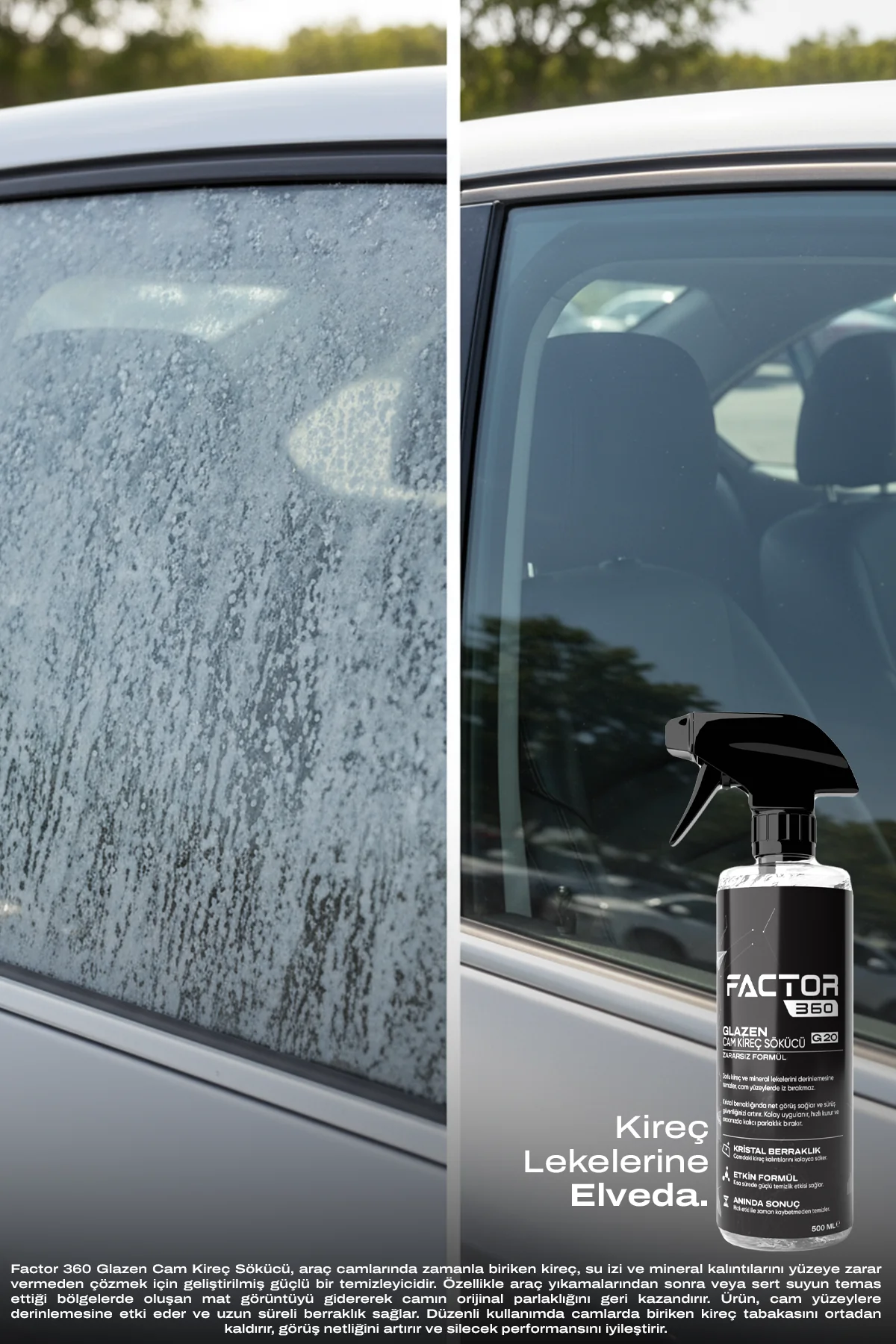 Factor360 Glazen Cam Kireç Sökücü 500 ML