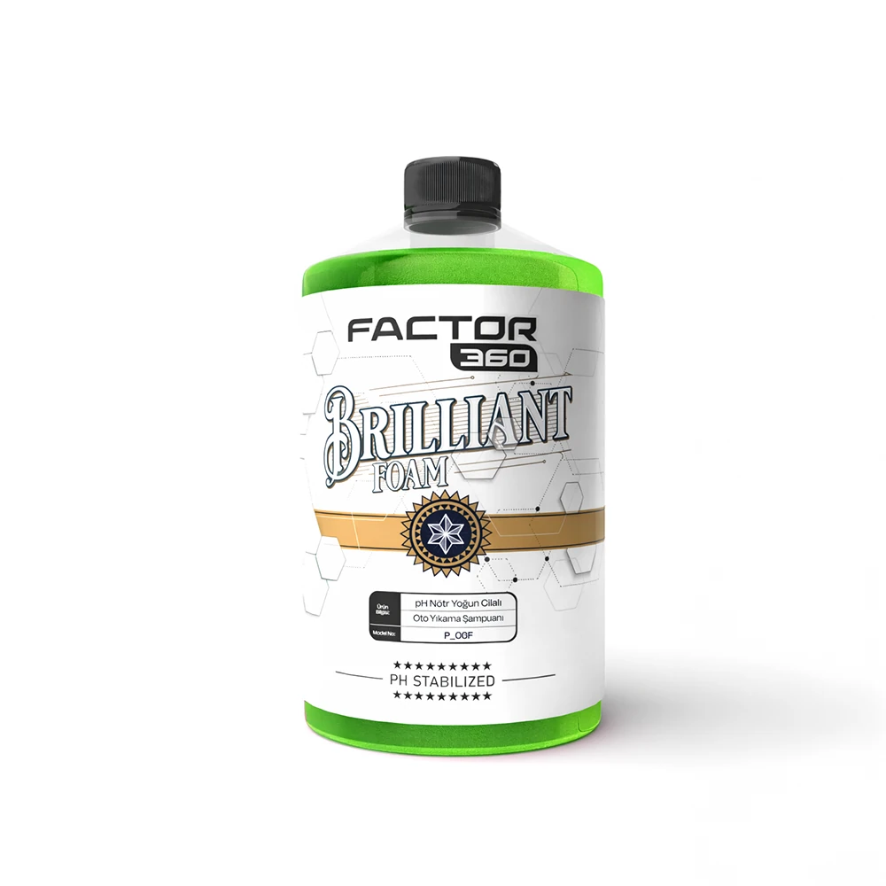 Factor360 Brilliant Green Apple Yeşil Seri Yeşil Elma Kokulu pH Nötr Yoğun Cilalı Oto Yıkama Şampuanı 1 Litre