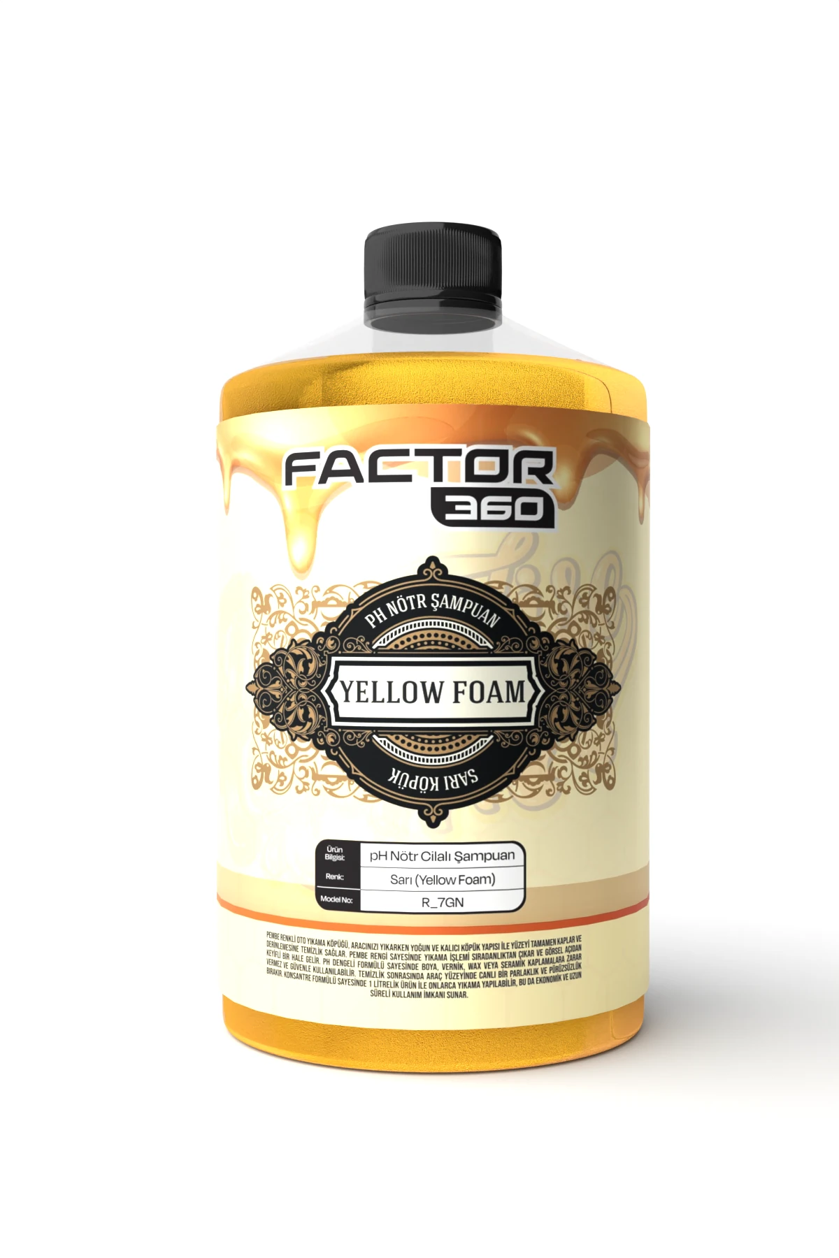 Factor360 Yellow Foam Sarı Renkli Oto Yıkama Köpüğü Oto Şampuan 1 L